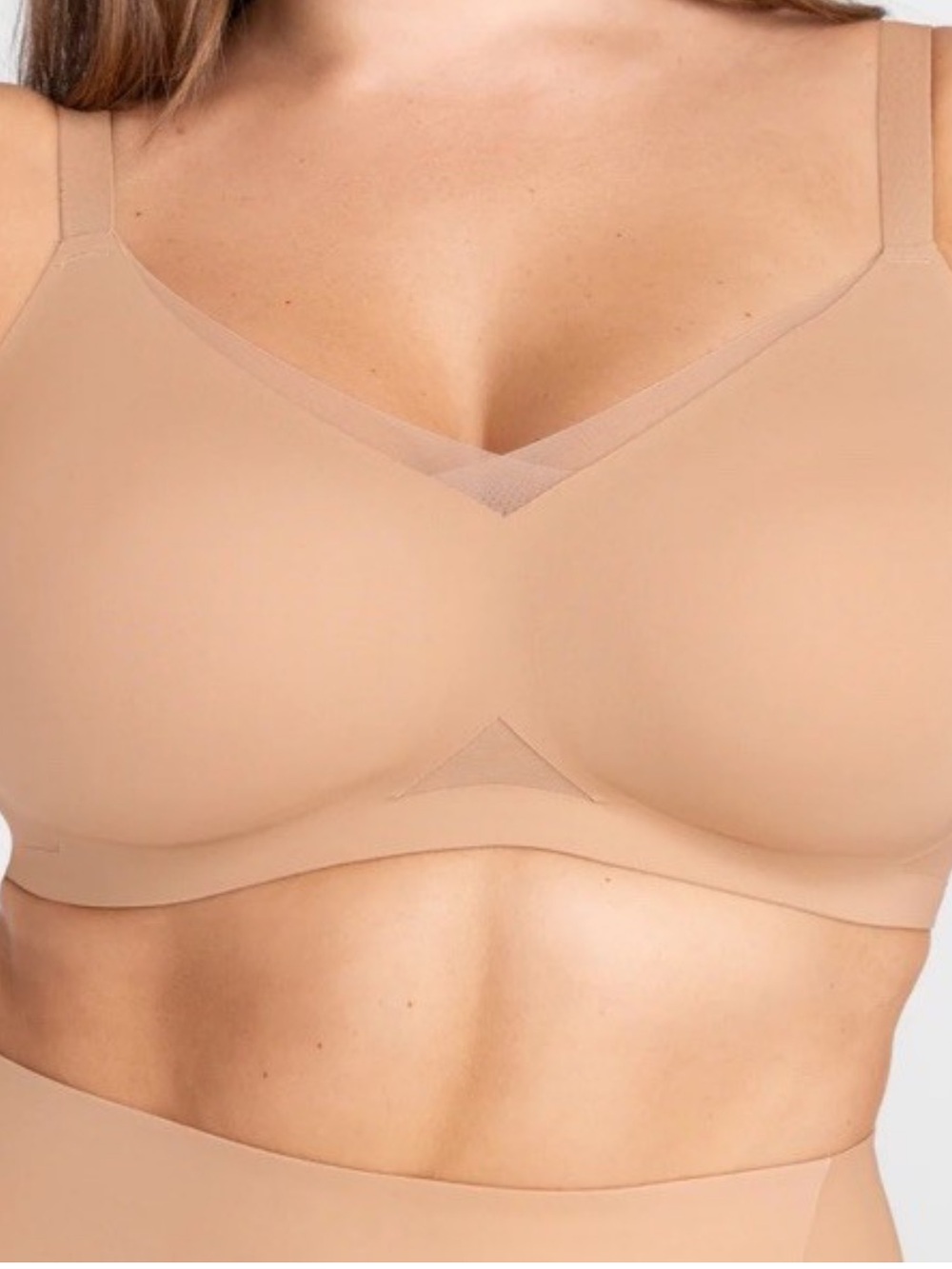 HONEYLOVE CROSSOVER WIRELESS BRA Seamless Nude Wireless Comfort Bra 40B
